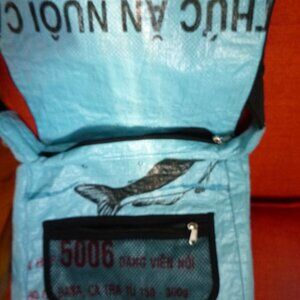 Recycled Upcycled Messenger Bag Over the Shoulder Pack